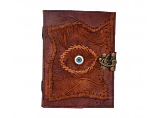 Brown Handmade Leather Eye Leather Dairy Note Book Blank Book Journal With C Lock Dairy